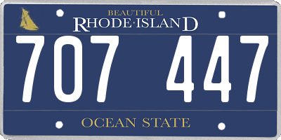 RI license plate 707447