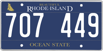 RI license plate 707449