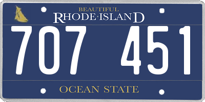 RI license plate 707451