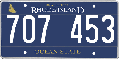 RI license plate 707453