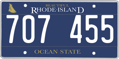 RI license plate 707455