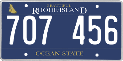 RI license plate 707456