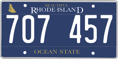RI license plate 707457