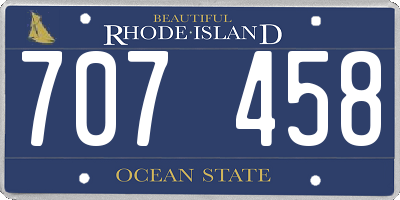 RI license plate 707458