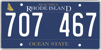 RI license plate 707467