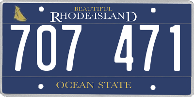 RI license plate 707471