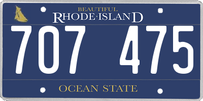 RI license plate 707475