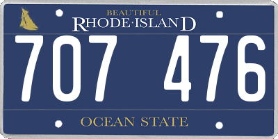 RI license plate 707476