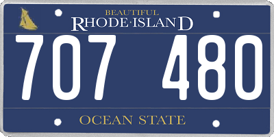 RI license plate 707480