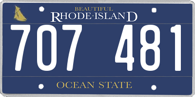 RI license plate 707481