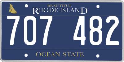 RI license plate 707482