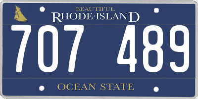 RI license plate 707489