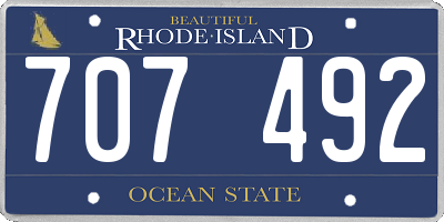 RI license plate 707492