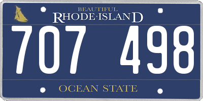RI license plate 707498