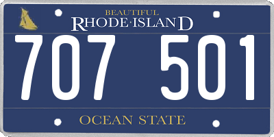 RI license plate 707501