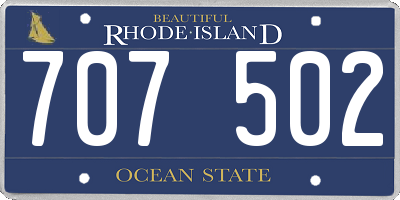 RI license plate 707502