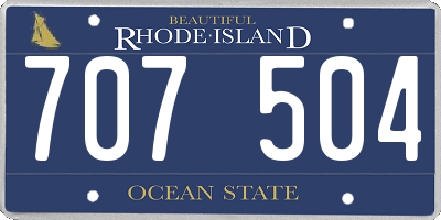 RI license plate 707504