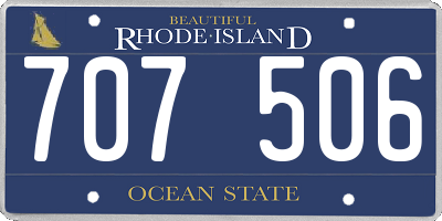 RI license plate 707506