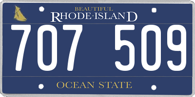 RI license plate 707509