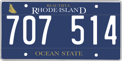 RI license plate 707514