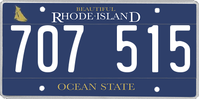 RI license plate 707515