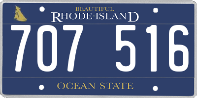 RI license plate 707516