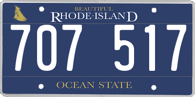 RI license plate 707517