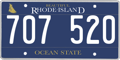 RI license plate 707520