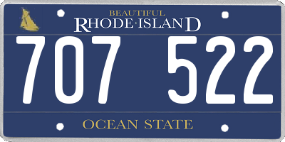 RI license plate 707522