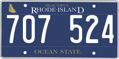 RI license plate 707524