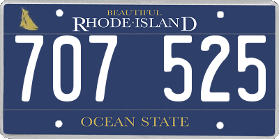RI license plate 707525