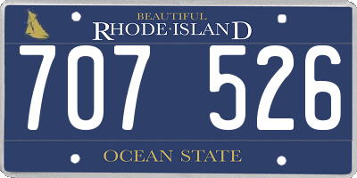 RI license plate 707526