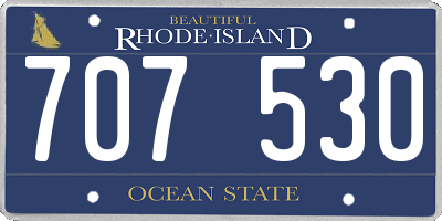 RI license plate 707530