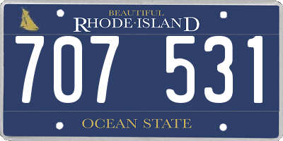 RI license plate 707531