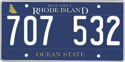 RI license plate 707532