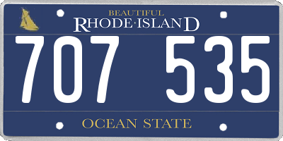 RI license plate 707535