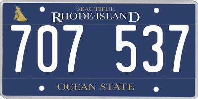 RI license plate 707537