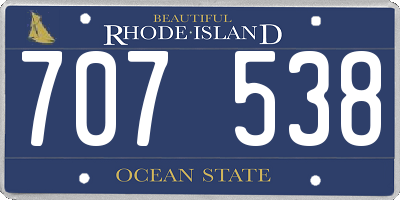 RI license plate 707538