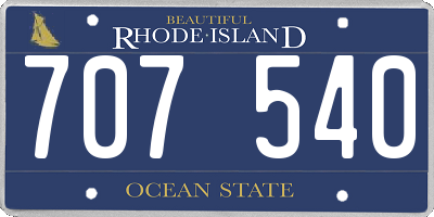 RI license plate 707540