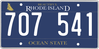 RI license plate 707541