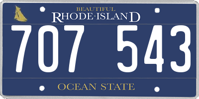RI license plate 707543
