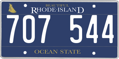 RI license plate 707544