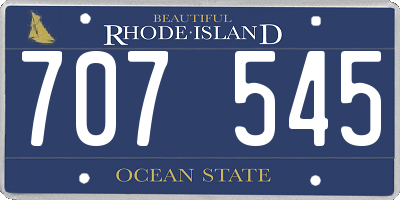 RI license plate 707545