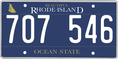 RI license plate 707546