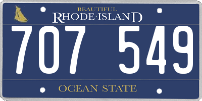 RI license plate 707549