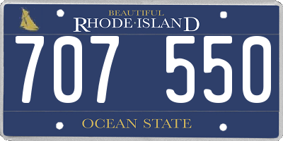 RI license plate 707550