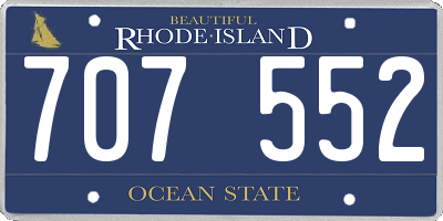 RI license plate 707552
