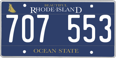 RI license plate 707553