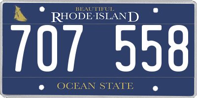 RI license plate 707558