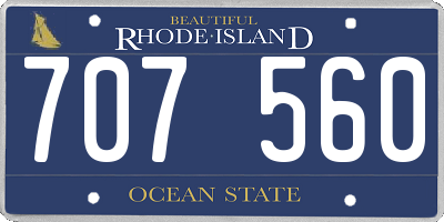 RI license plate 707560